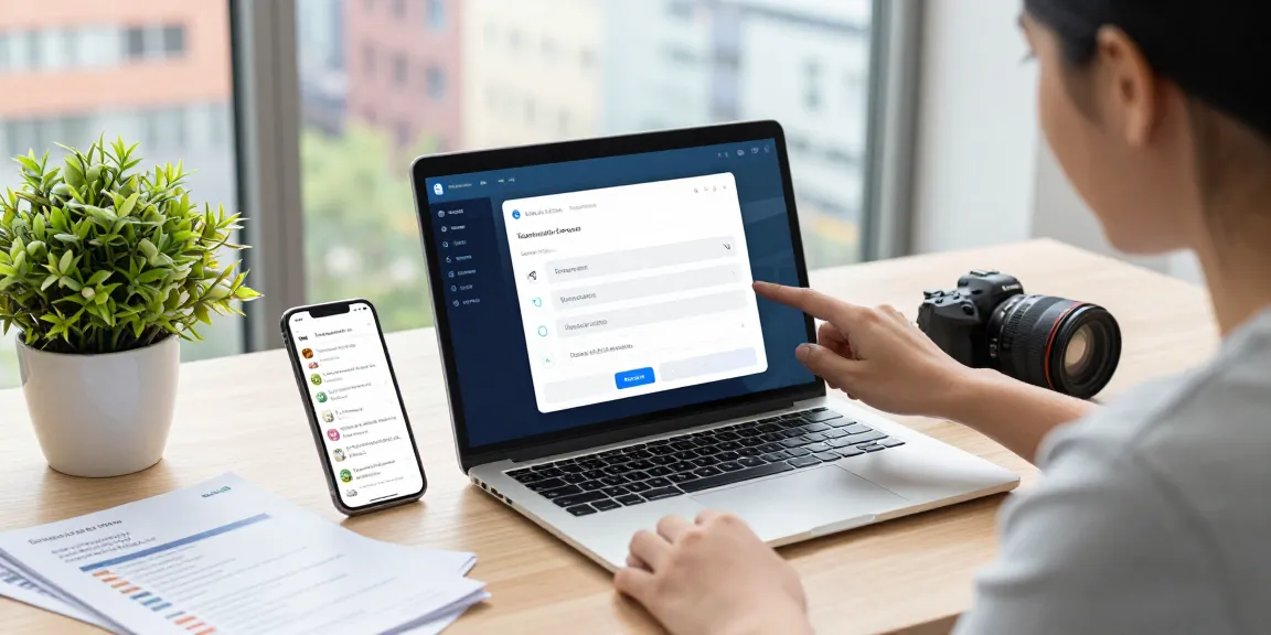 Adjusting Telegram Chinese settings on a modern laptop in a bright workspace.