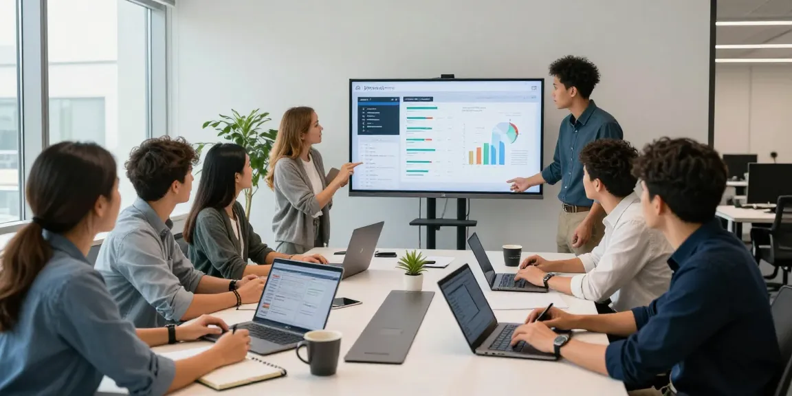 Collaboration in a modern workplace discussing WPS Official Website software solutions.