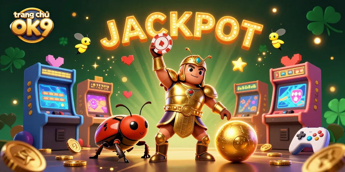 Experience gaming excitement with trang chủ ok9 as characters celebrate a jackpot victory in a vibrant casino scene.